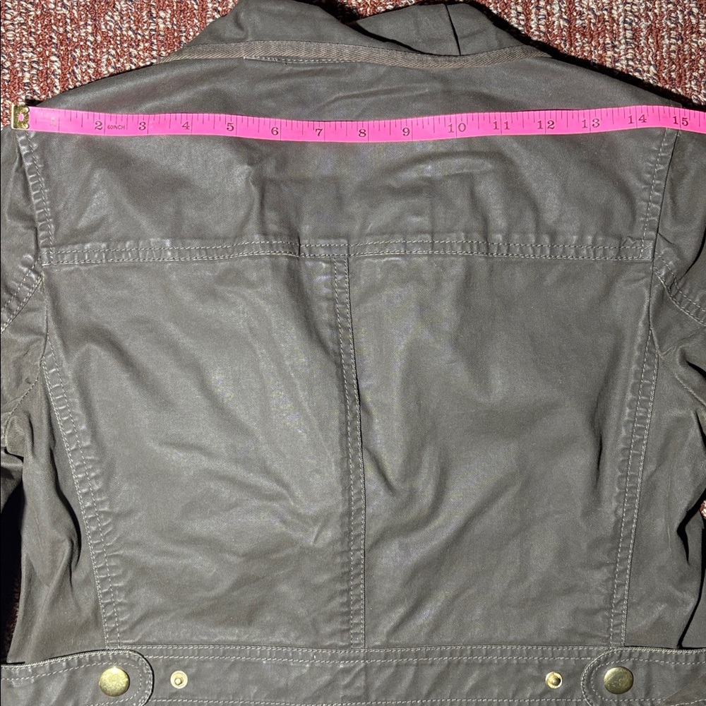 J. crew military style relaxed boyfriend field jacket xs waxed denim grunge - Picture 11 of 12
